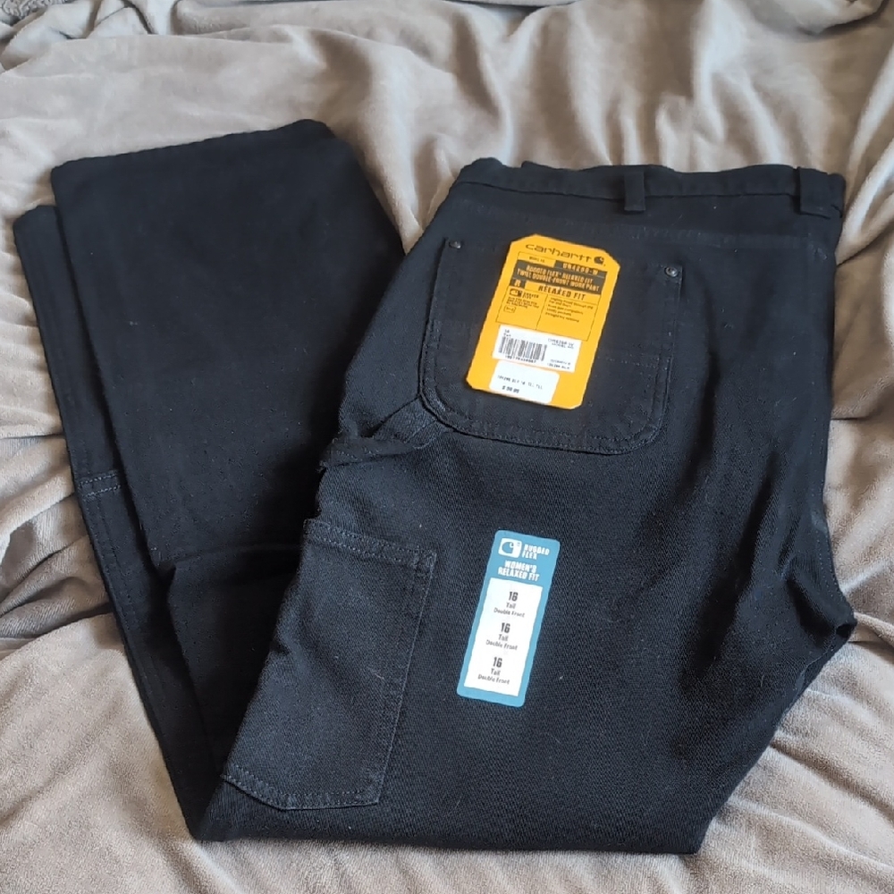 Carhartt Black Work Pants Women's Double Front 16T